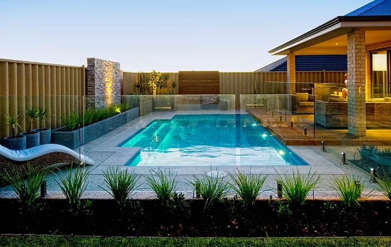 Leisure fiberglass pool installed in Boise Idaho by Sparkle Pools exclusive Idaho dealer